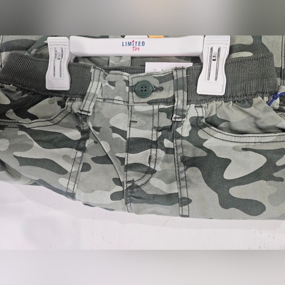 Limited Too Girls Green Camo Army print Cargo pants NEW. Casual Y2k Streetwear - Picture 4 of 9